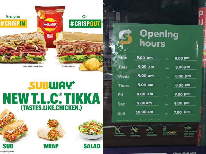 Subway Menu