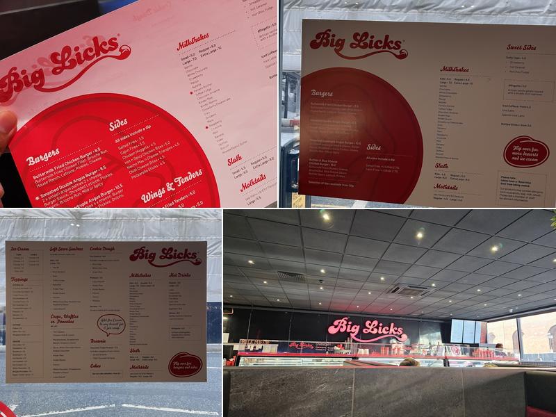 Big Licks Menu