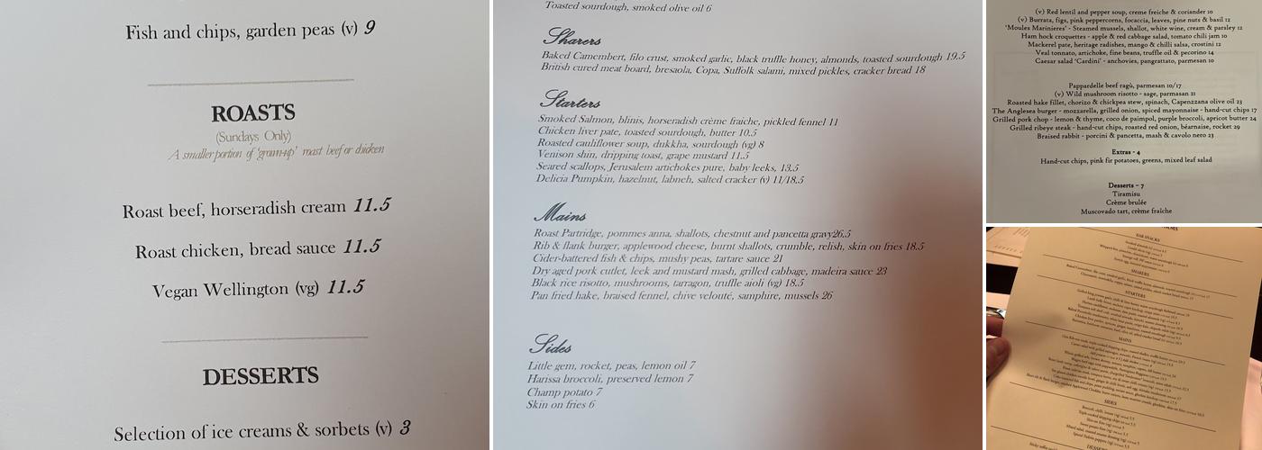 The Anglesea Arms Menu