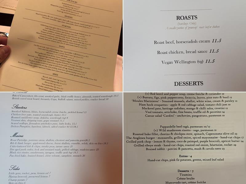 The Anglesea Arms Menu