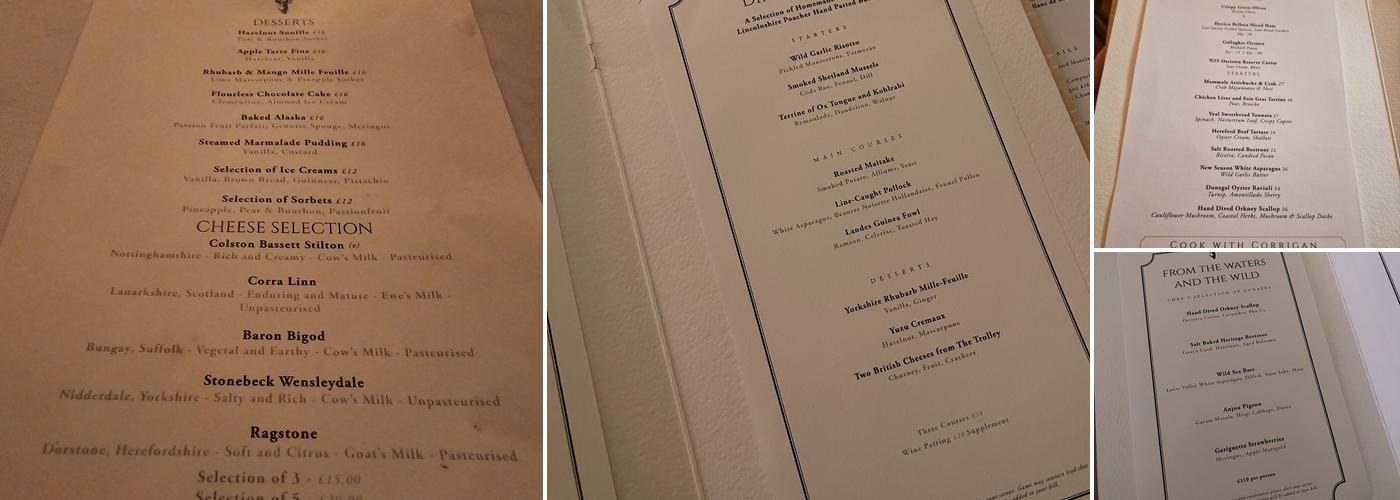 Corrigan's Bar & Restaurant Menu