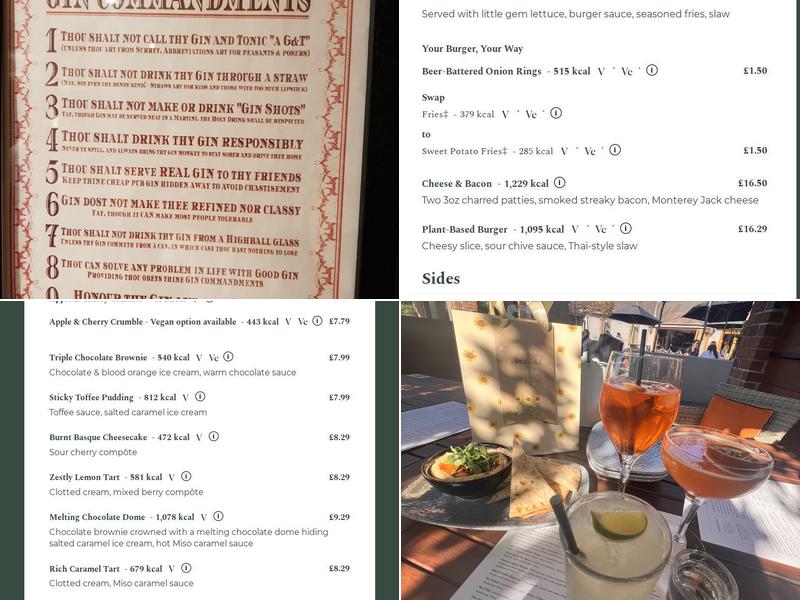 Manor House of Whittington Menu