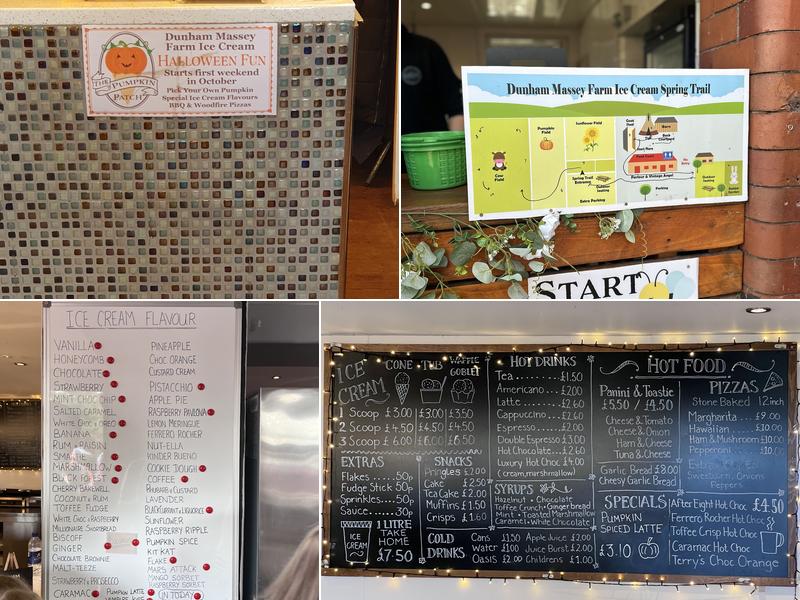 Dunham Massey Farm Ice Cream Menu