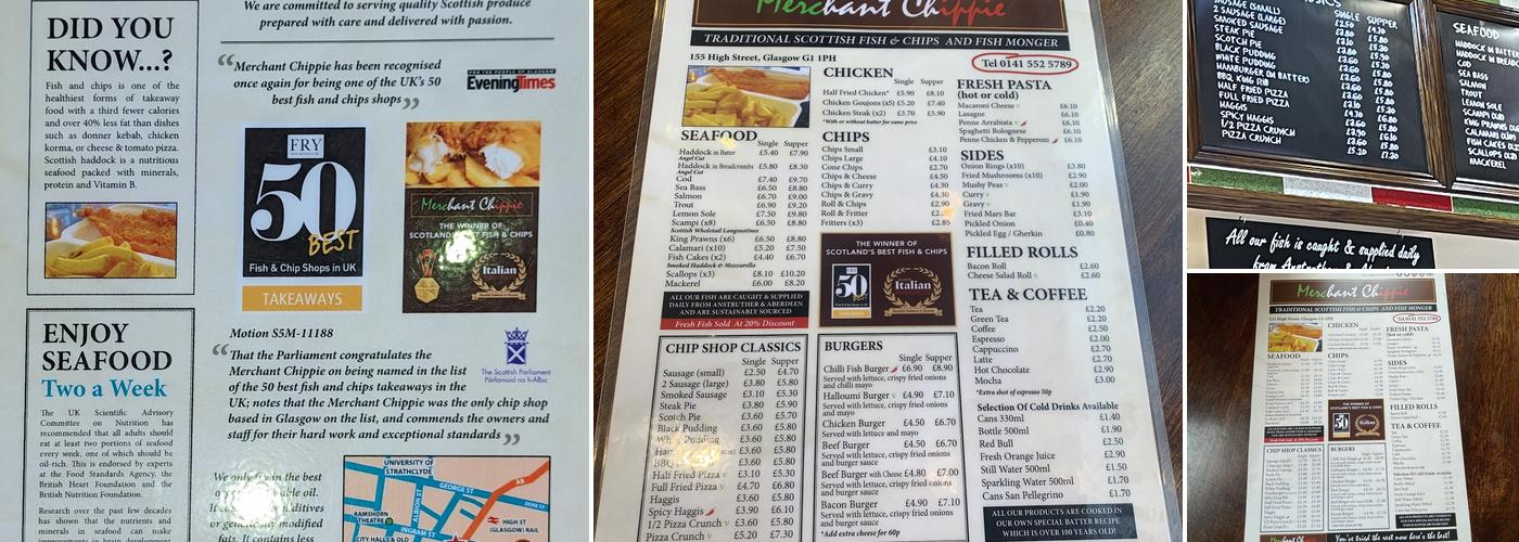 Merchant Chippie Menu