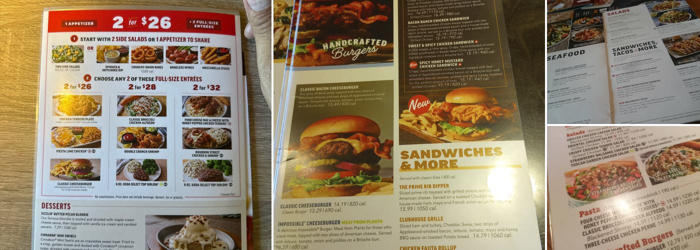 Applebee's Grill + Bar Menu