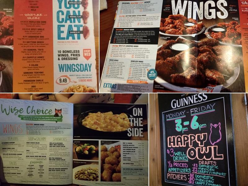 Hooters Menu