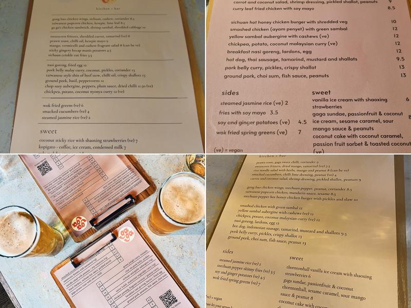 Ga Ga Kitchen + Bar Menu