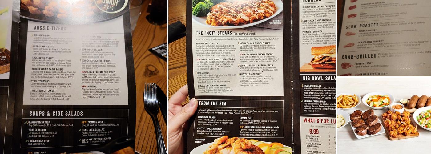 Outback Steakhouse Menu