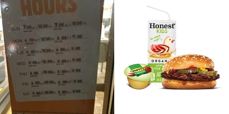 Burger King Menu