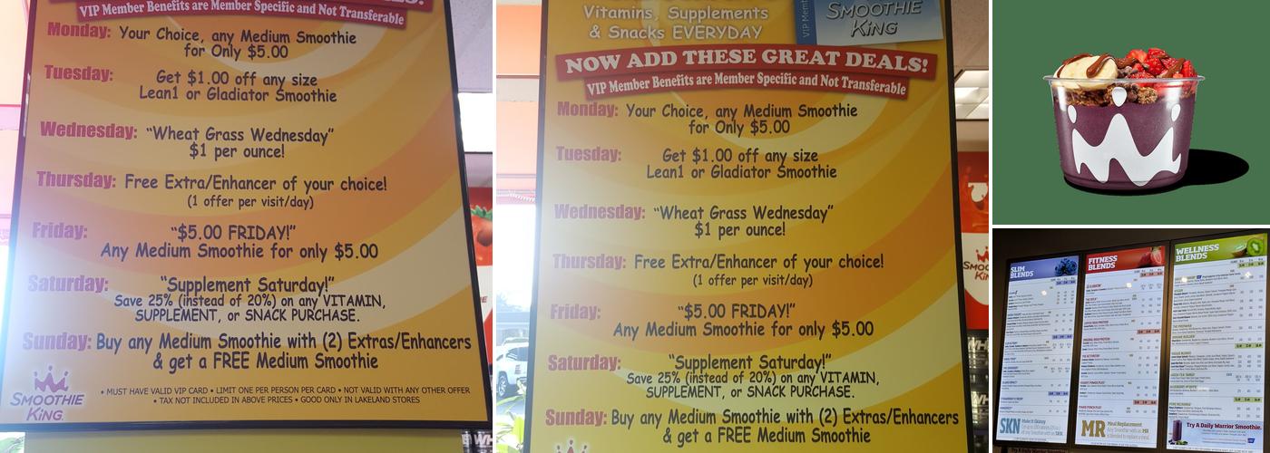 Smoothie King Menu