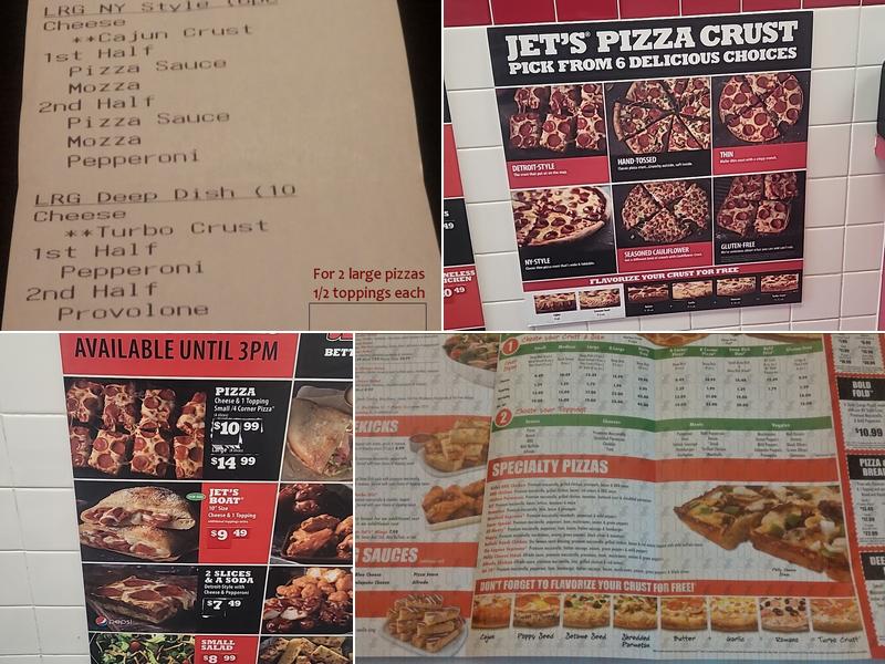 Jet's Pizza Menu