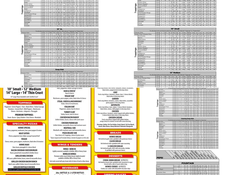 Hungry Howie's Pizza & Subs Menu