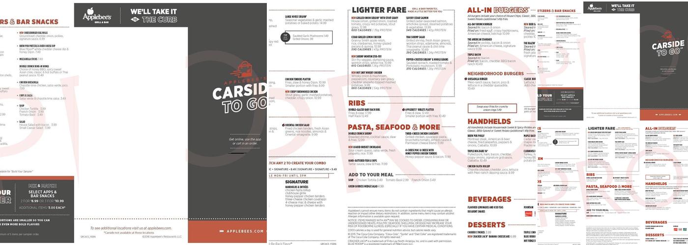 Applebee's Grill + Bar Menu