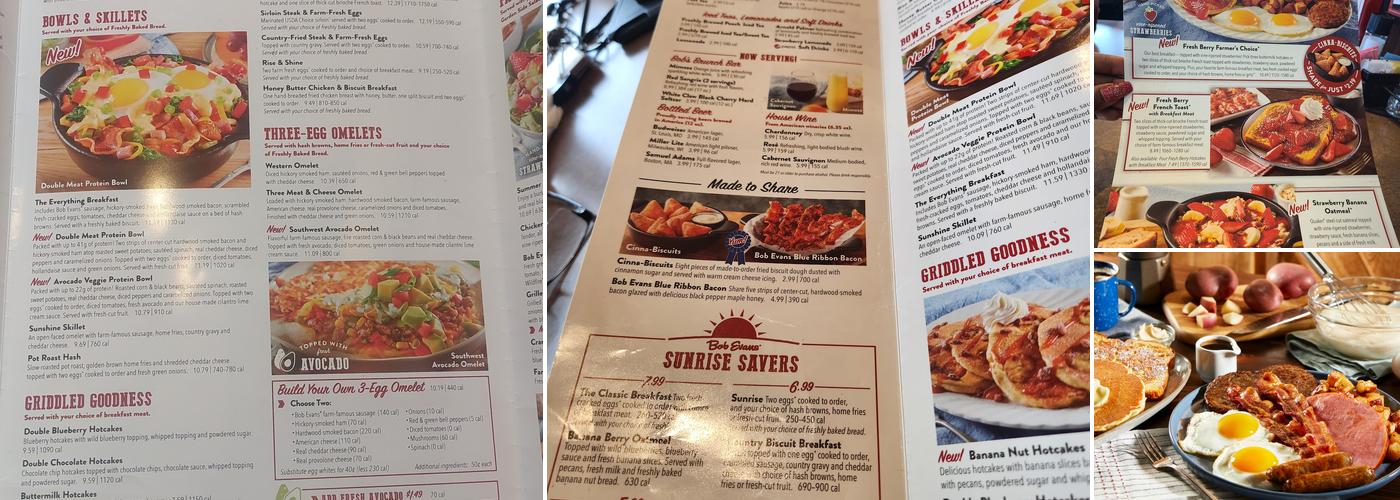 Bob Evans Menu
