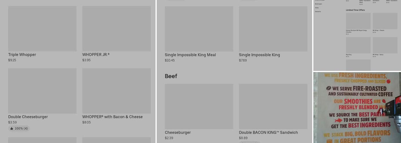 Burger King Menu