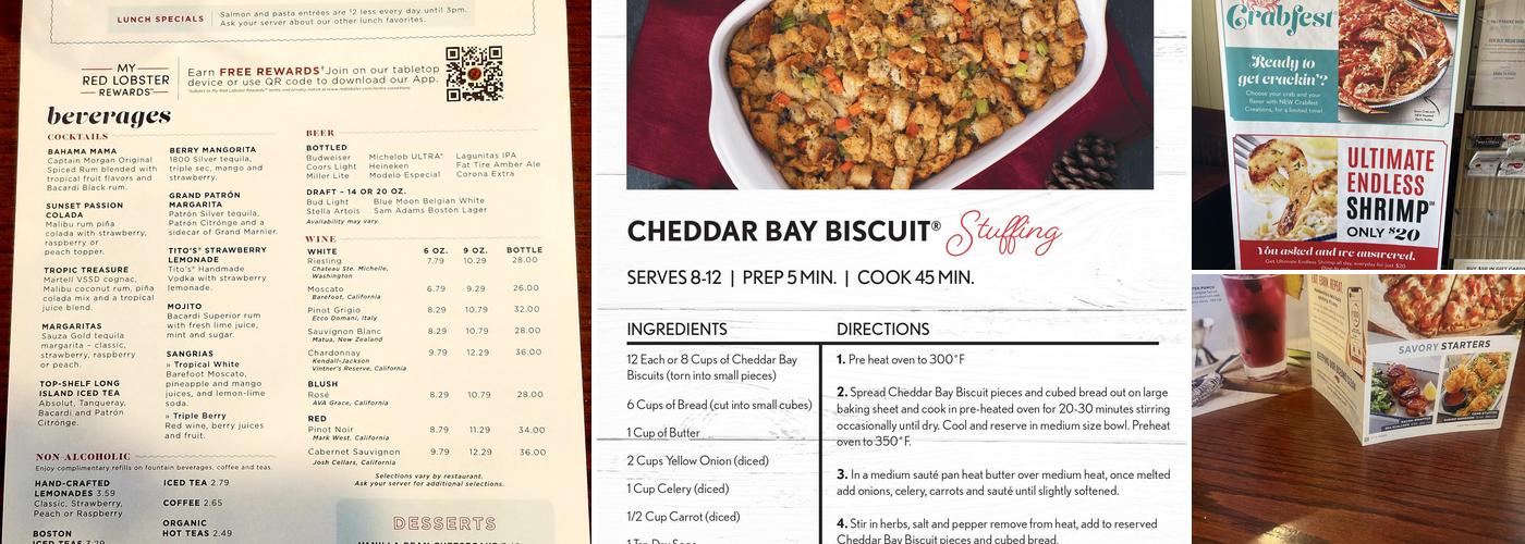Red Lobster Menu