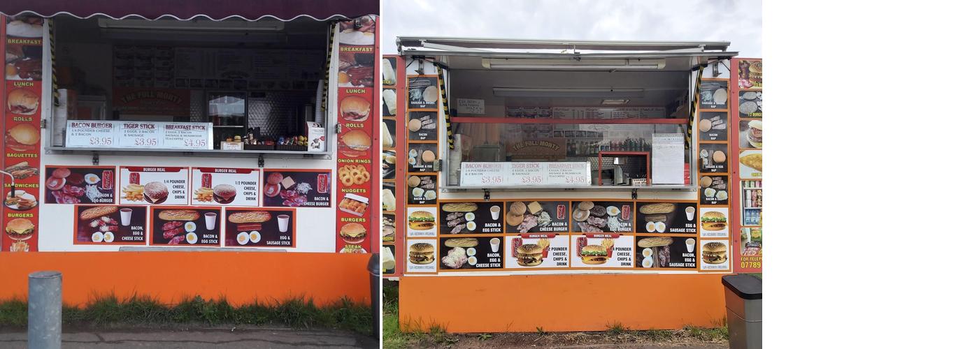 Full monty burger van Menu