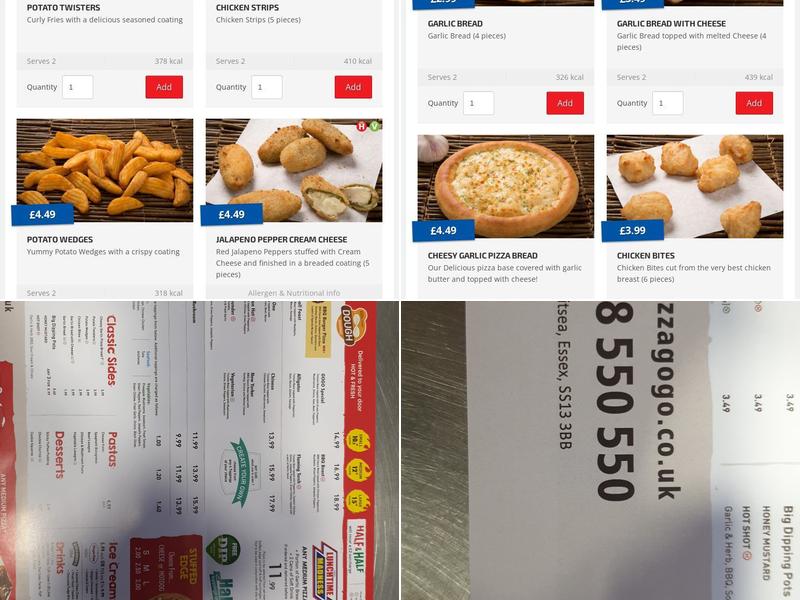 Pizza Go Go Basildon Menu