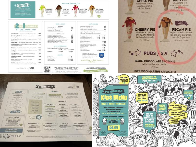 Pieminister Bath Menu