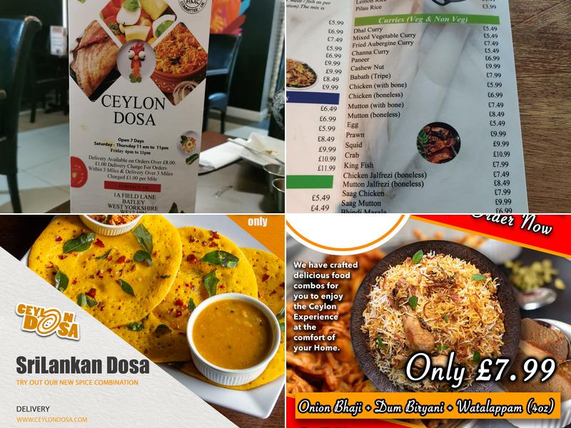 CEYLON DOSA Menu