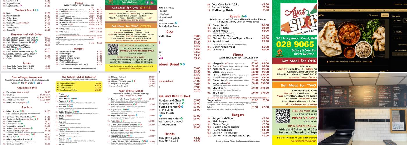 Ayat Spice Menu