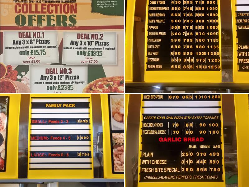 Fresh Bite Pizzeria Menu