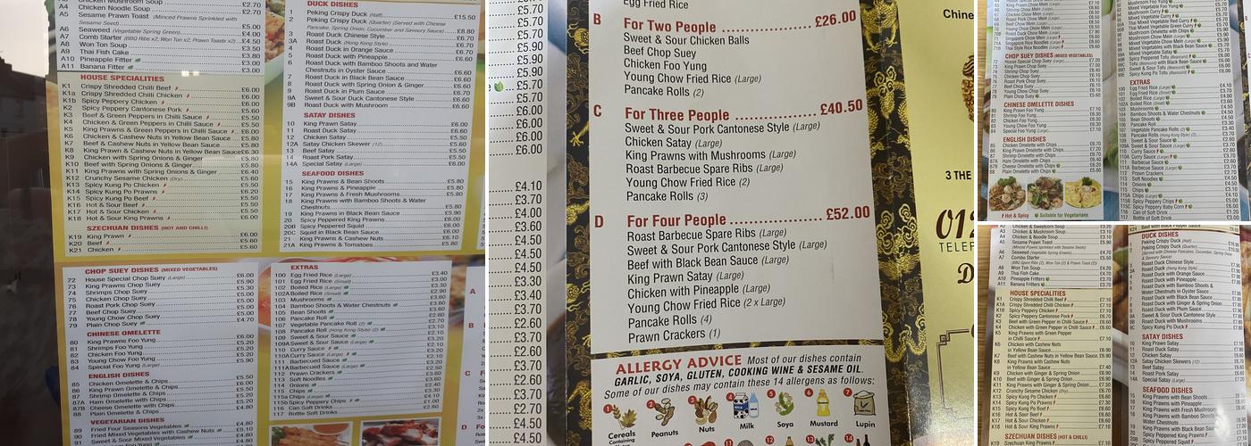 Kingsburg Chinese Take Away Menu