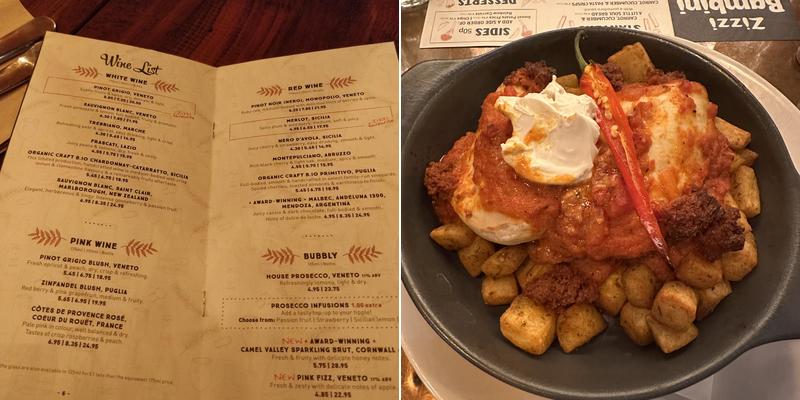 Zizzi - Birmingham Resorts World Menu