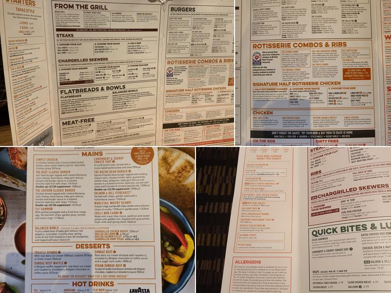 Harvester Arden Oak Birmingham Menu