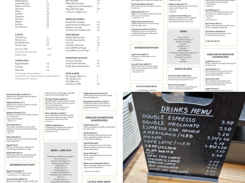 Medicine Bakery Menu