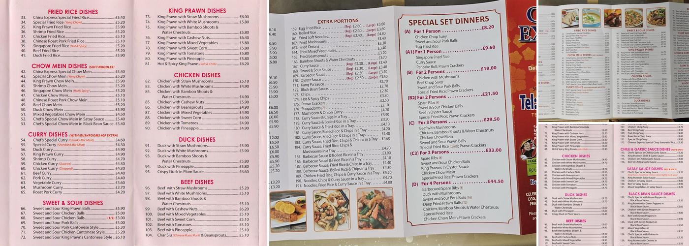 China Express Menu