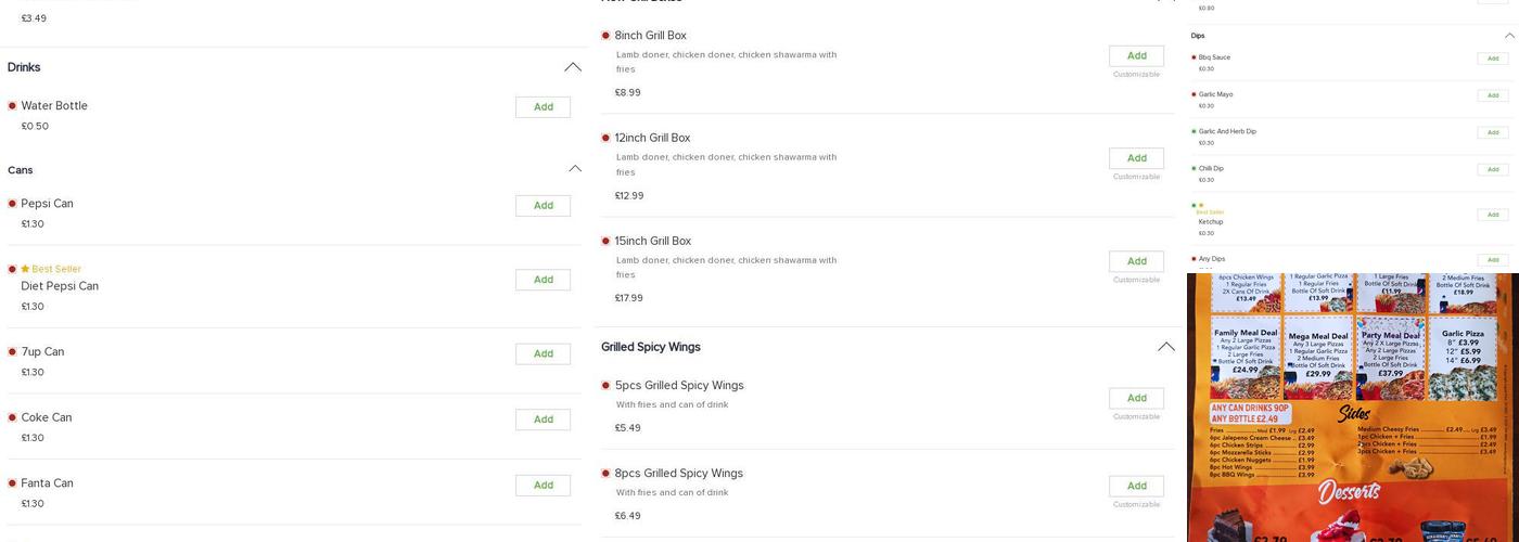 Yummy Pizza Plus Birmingham Menu