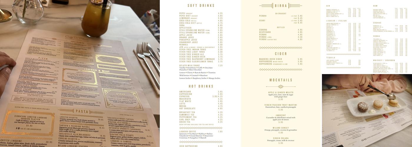 Caffe Di Milano Menu