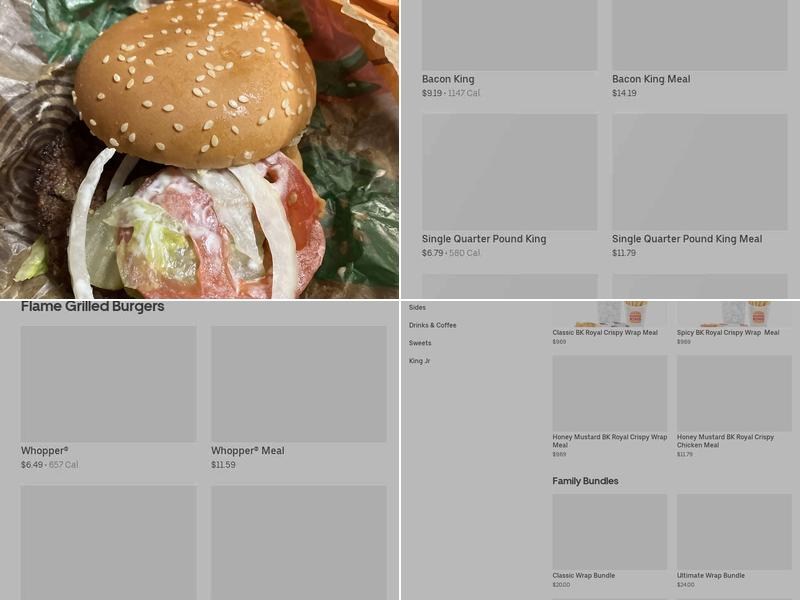 Burger King Menu