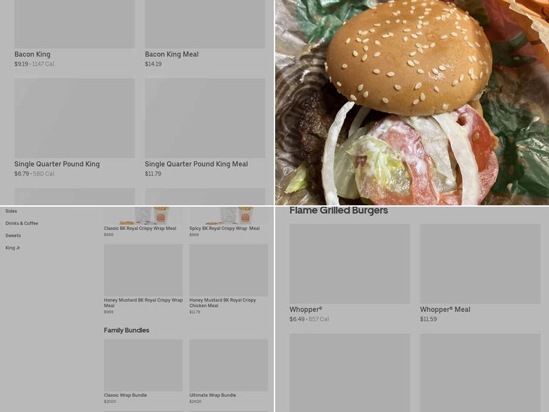Burger King Menu