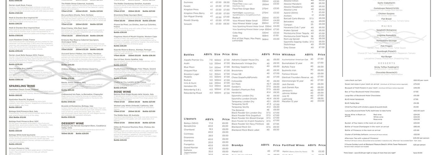 Beachside Restaurant Menu