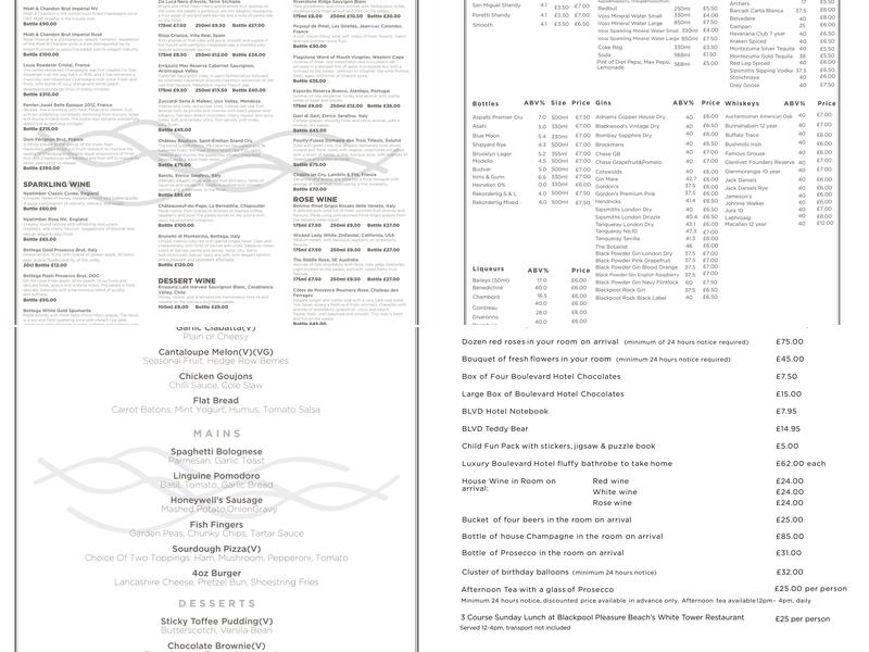 Beachside Restaurant Menu