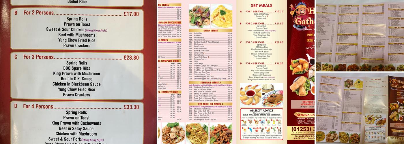 Happy Gathering Menu