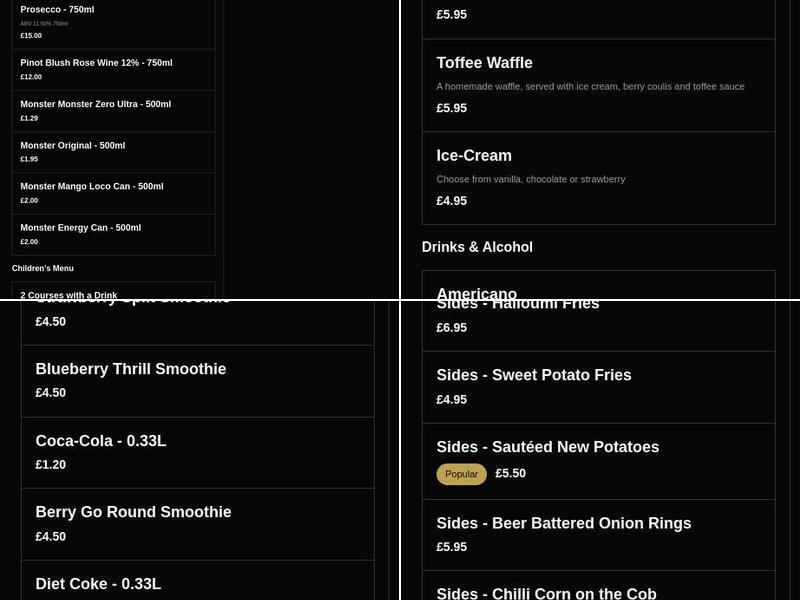 Empire Restaurant Menu