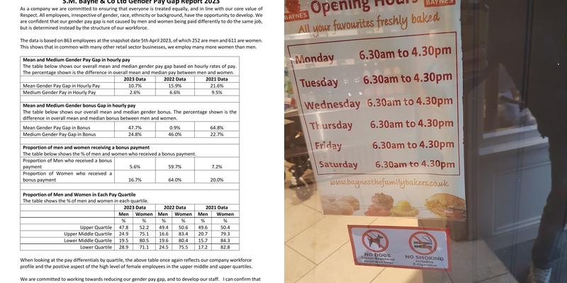 Bayne's the Family Bakers Menu