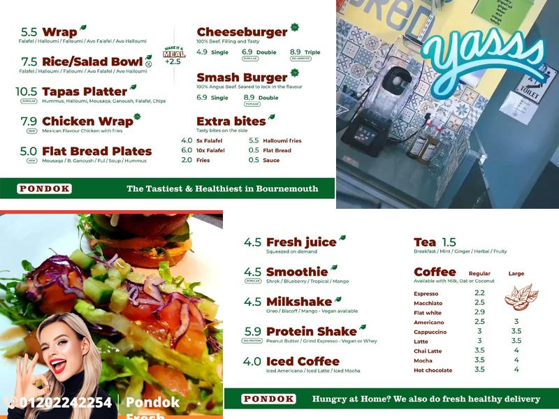 Pondok Fresh Falafel & Juice Menu