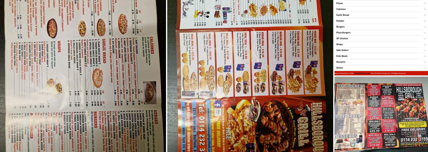 Hillsborough grill Menu