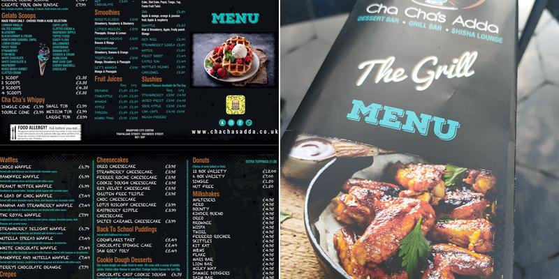 Cha Cha's Adda Menu