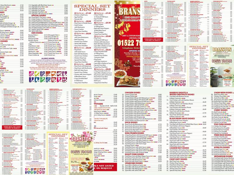Branston Chinese Take Away Menu