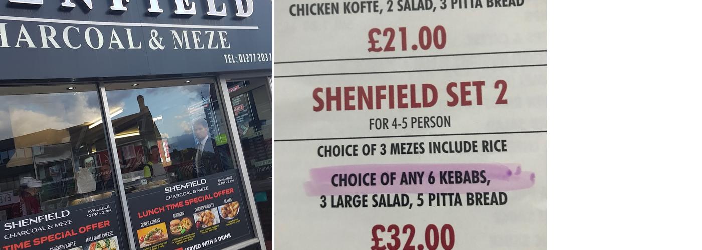 Shenfield Charcoal & Meze Menu