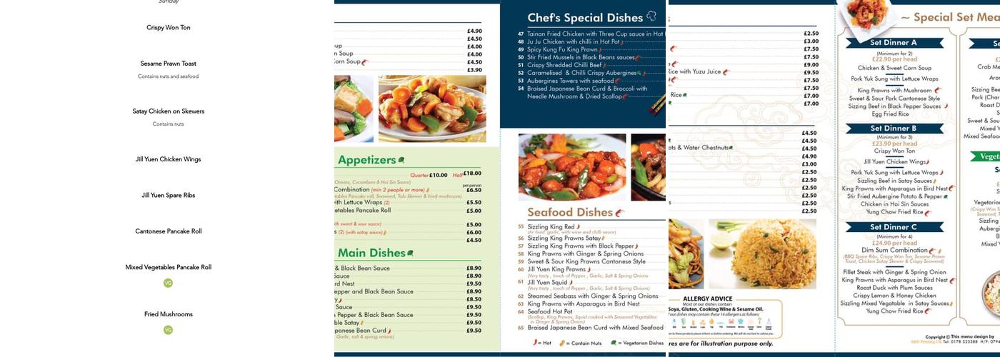 Canto Mando Chinese restaurant Menu