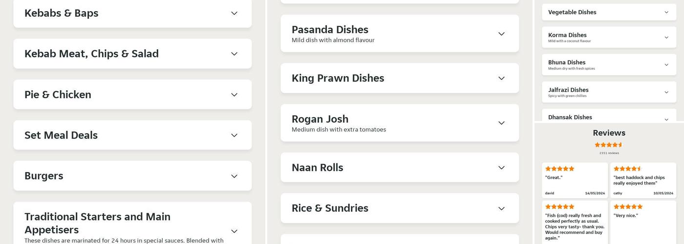 Charford Fish Bar Menu