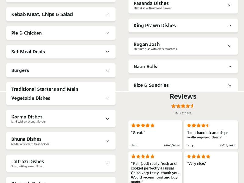 Charford Fish Bar Menu