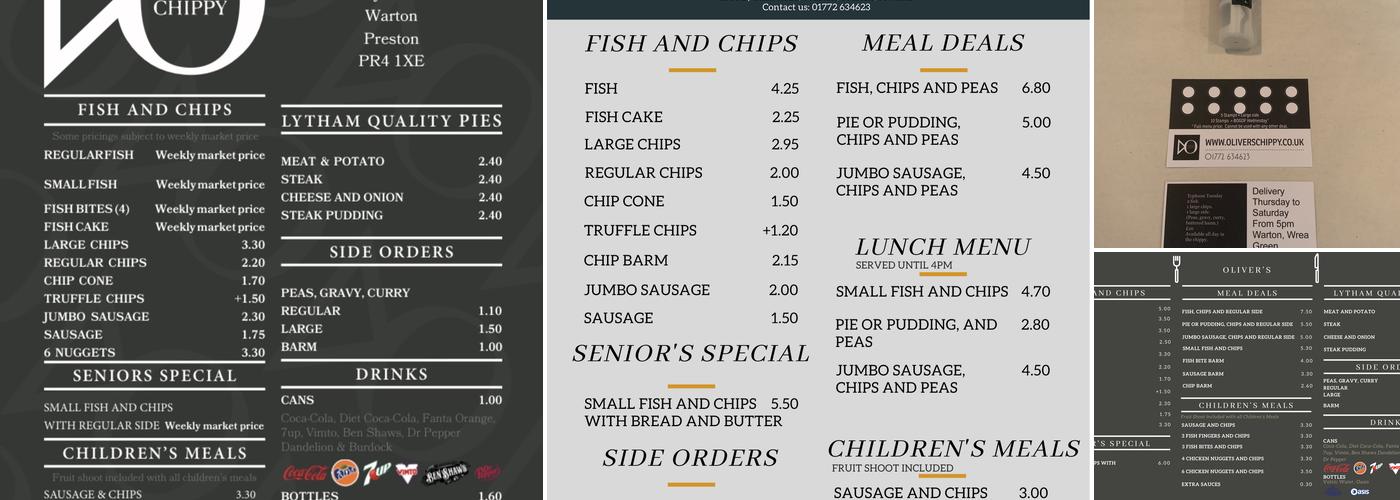 Oliver's Chippy Menu