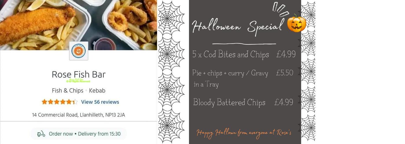 Rose fish Bar llanhilleth Menu